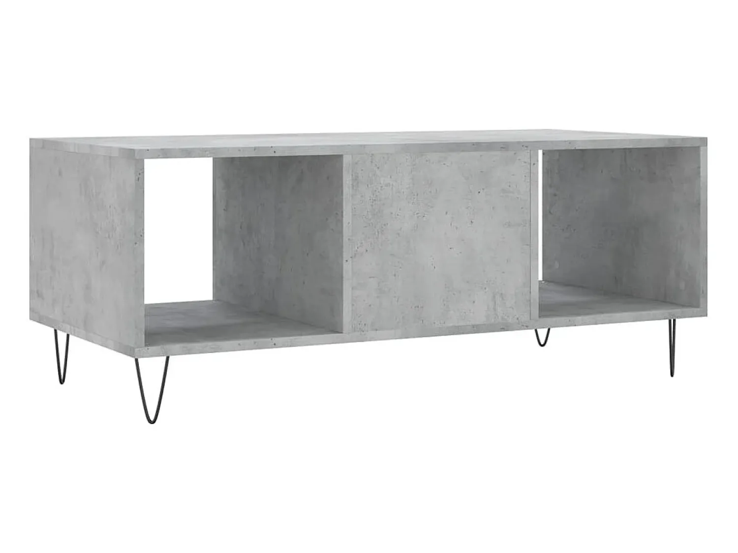 Mesa de centro | Mesa de apoio 102x50x40 cm madeira processada cinza cimento^ Mesa De Centro