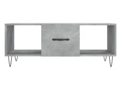 Mesa de centro | Mesa de apoio 102x50x40 cm madeira processada cinza cimento^ Mesa De Centro