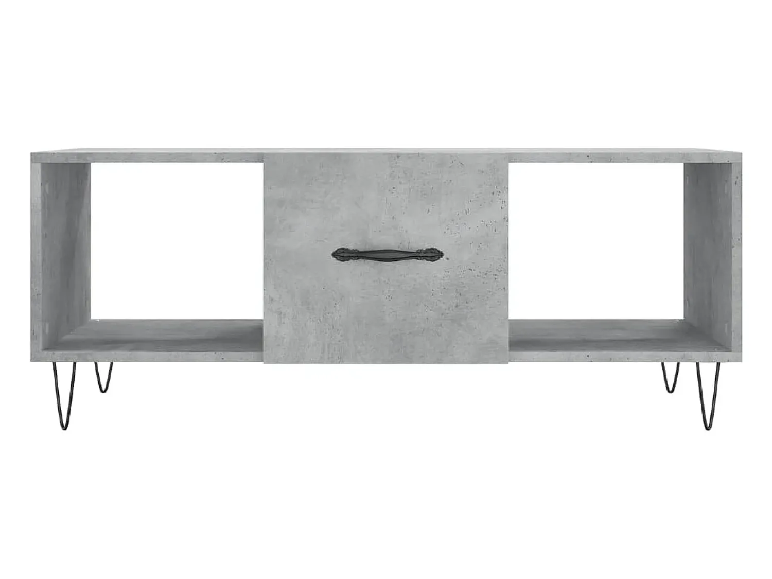Mesa de centro | Mesa de apoio 102x50x40 cm madeira processada cinza cimento^ Mesa De Centro