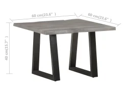 Mesa de centro | Mesa de apoio | Mesa de café com arestas vivas 60x60x40 cm acácia maciça^ Mesa De Centro