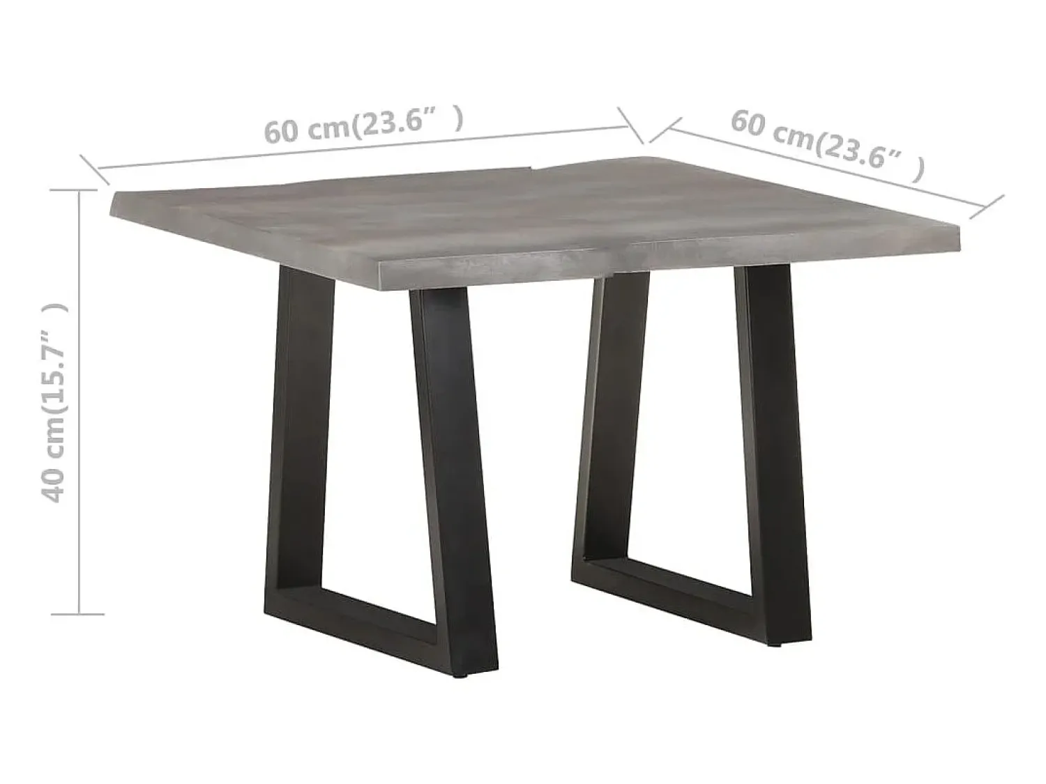 Mesa de centro | Mesa de apoio | Mesa de café com arestas vivas 60x60x40 cm acácia maciça^ Mesa De Centro
