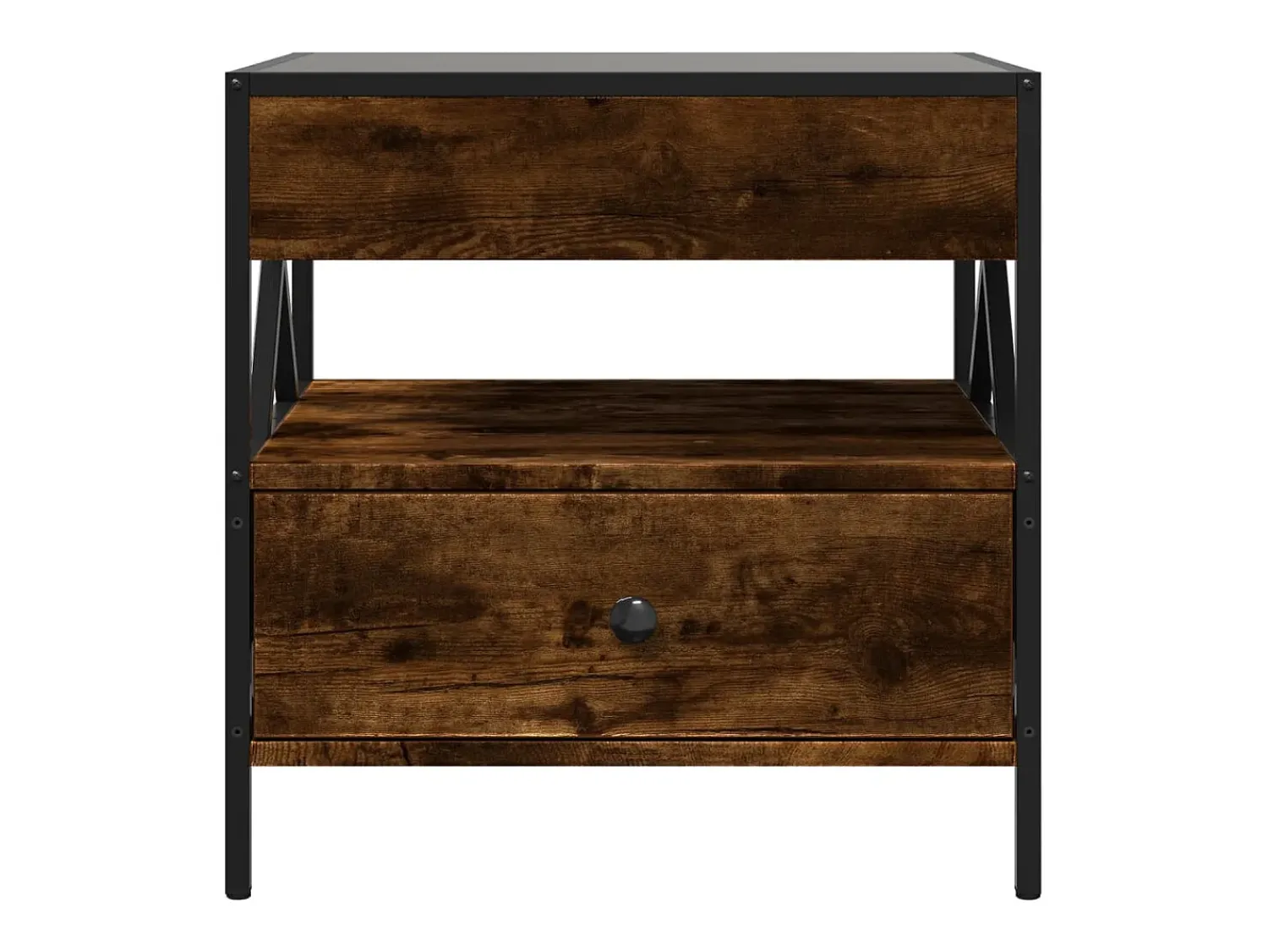 Hot Mesa de centro | Mesa de apoio luzes LED Infinity 50x50x51 cm carvalho fumado Castanho
