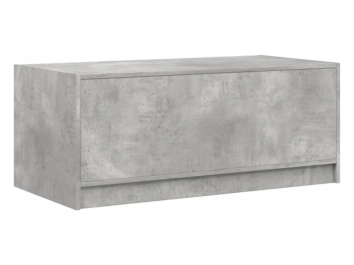 Mesa De Centro* Mesa de centro | Mesa de apoio c/ portas de vidro 102x50x42 cm cinza cimento Cinzento