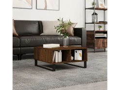 Mesa de centro | Mesa de apoio 60x60x30 cm derivados madeira carvalho^ Mesa De Centro