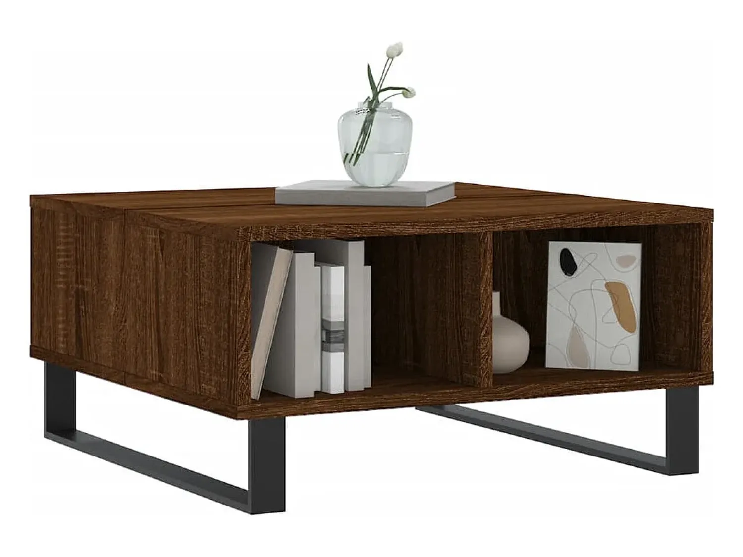 Mesa de centro | Mesa de apoio 60x60x30 cm derivados madeira carvalho^ Mesa De Centro