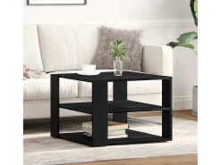 Mesa De Centro| Mesa de centro | Mesa de apoio Carvalho 59.5x59.5x40 cm Preto