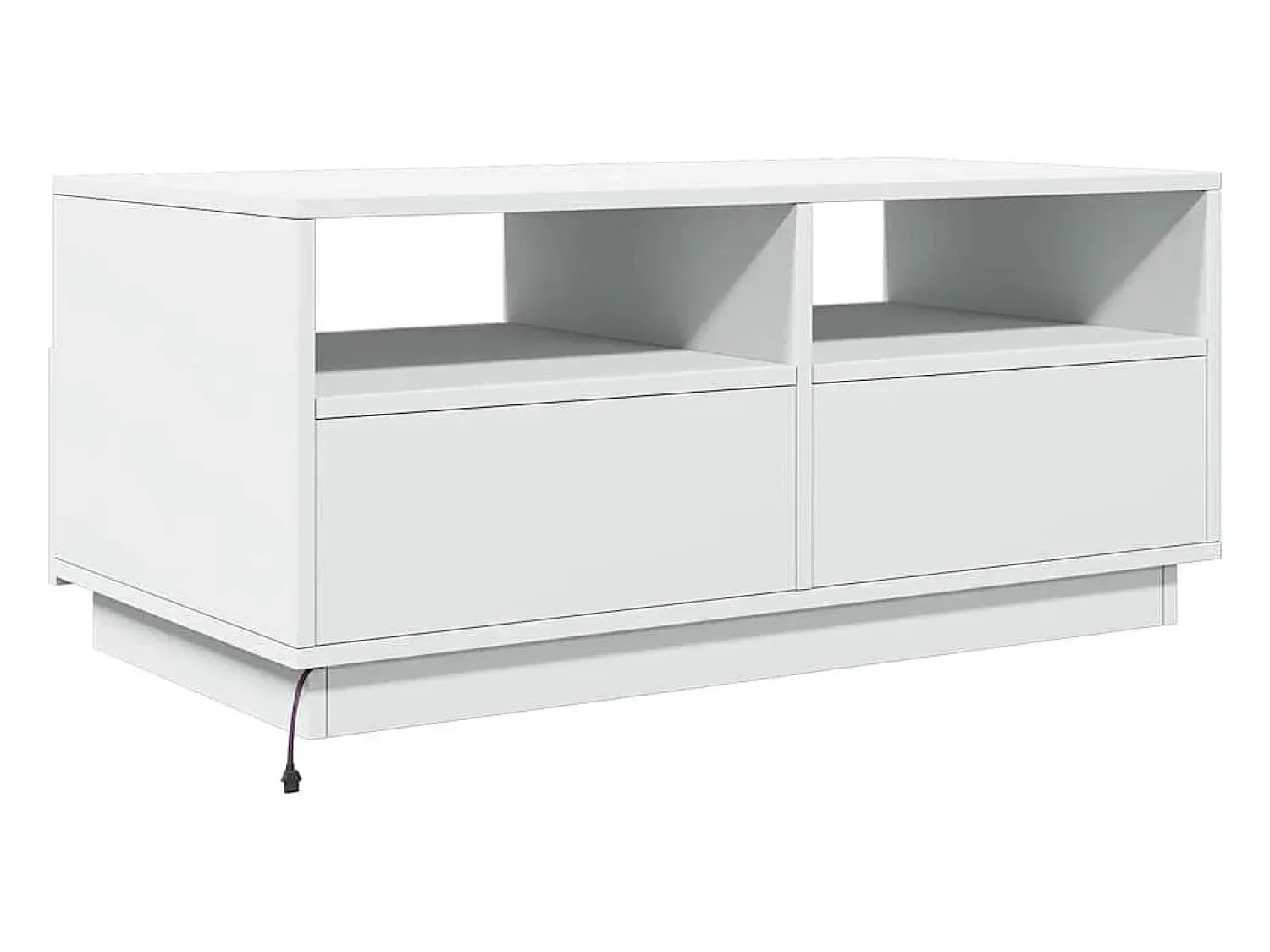 Mesa De Centro* Mesa de centro | Mesa de apoio com luzes LED 90x49x40 cm Branco