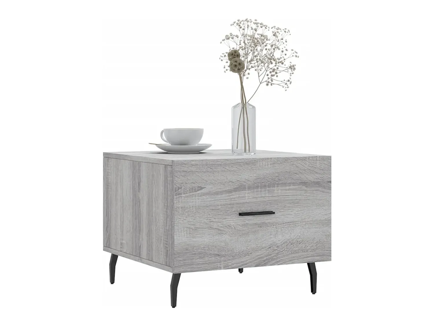 Mesa de centro | Mesa de apoio 50x50x40 cm derivados madeira sonoma cinza Cinzento