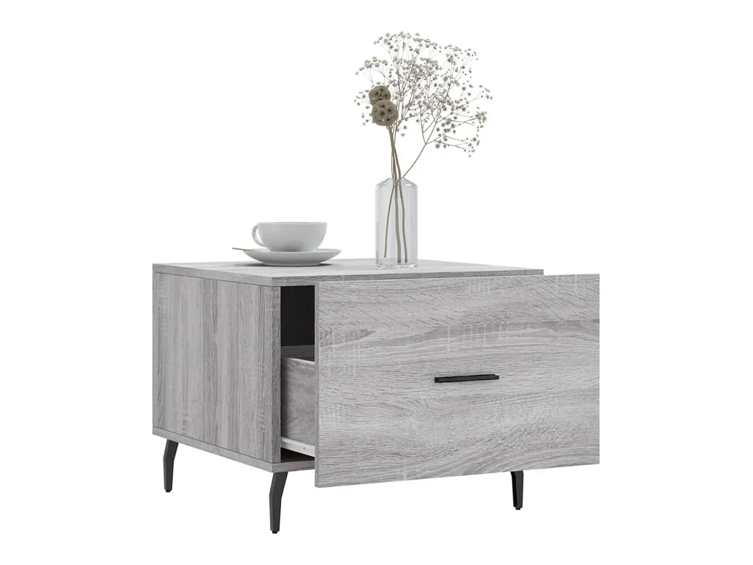 Mesa de centro | Mesa de apoio 50x50x40 cm derivados madeira sonoma cinza Cinzento