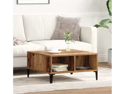 Mesa De Centro* Mesa de centro | Mesa de apoio Madeira antiga 60x60x30 cm Castanho