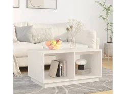 Mesa De Centro* Mesa de centro | Mesa de apoio 80x50x40 cm madeira de pinho maciça Branco