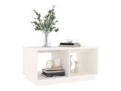 Mesa De Centro* Mesa de centro | Mesa de apoio 80x50x40 cm madeira de pinho maciça Branco