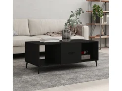 Mesa De Centro| Mesa de centro | Mesa de apoio 102x50x40 cm madeira processada Preto