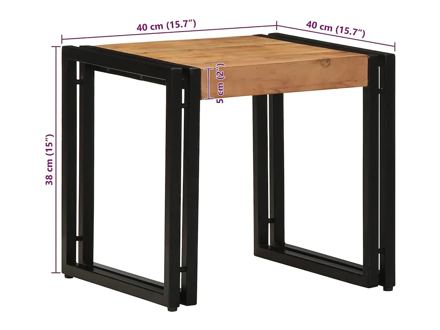 Mesa de centro | Mesa de apoio | Mesa de café 40x40x38 cm Madeira de acácia maciça^ Mesa De Centro