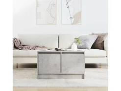 Online Mesa de centro | Mesa de apoio com gavetas 70.5x70x40 cm -cimento Cinzento