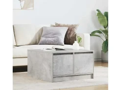 Online Mesa de centro | Mesa de apoio com gavetas 70.5x70x40 cm -cimento Cinzento
