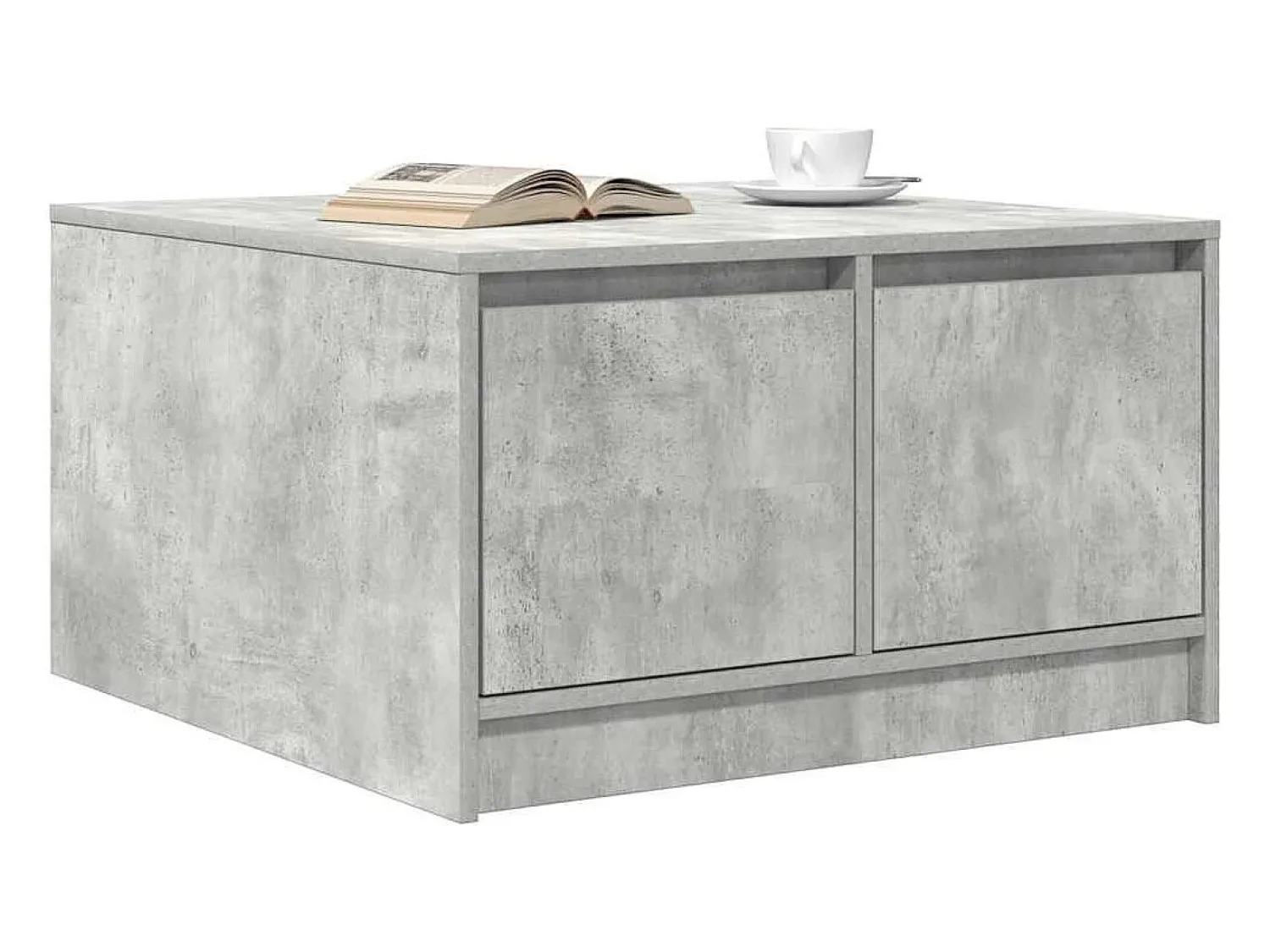 Online Mesa de centro | Mesa de apoio com gavetas 70.5x70x40 cm -cimento Cinzento