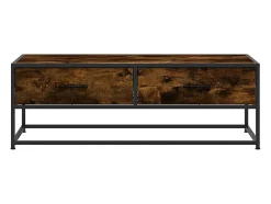 Mesa de centro | Mesa de apoio 100x50x35cm deriv. madeira/metal carvalho fumado^ Mesa De Centro
