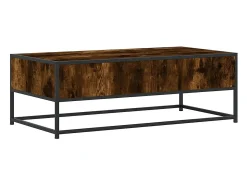 Mesa de centro | Mesa de apoio 100x50x35cm deriv. madeira/metal carvalho fumado^ Mesa De Centro