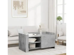 Mesa De Centro| Mesa de centro | Mesa de apoio 100x50x50cm derivados de madeira cinza cimento Cinzento