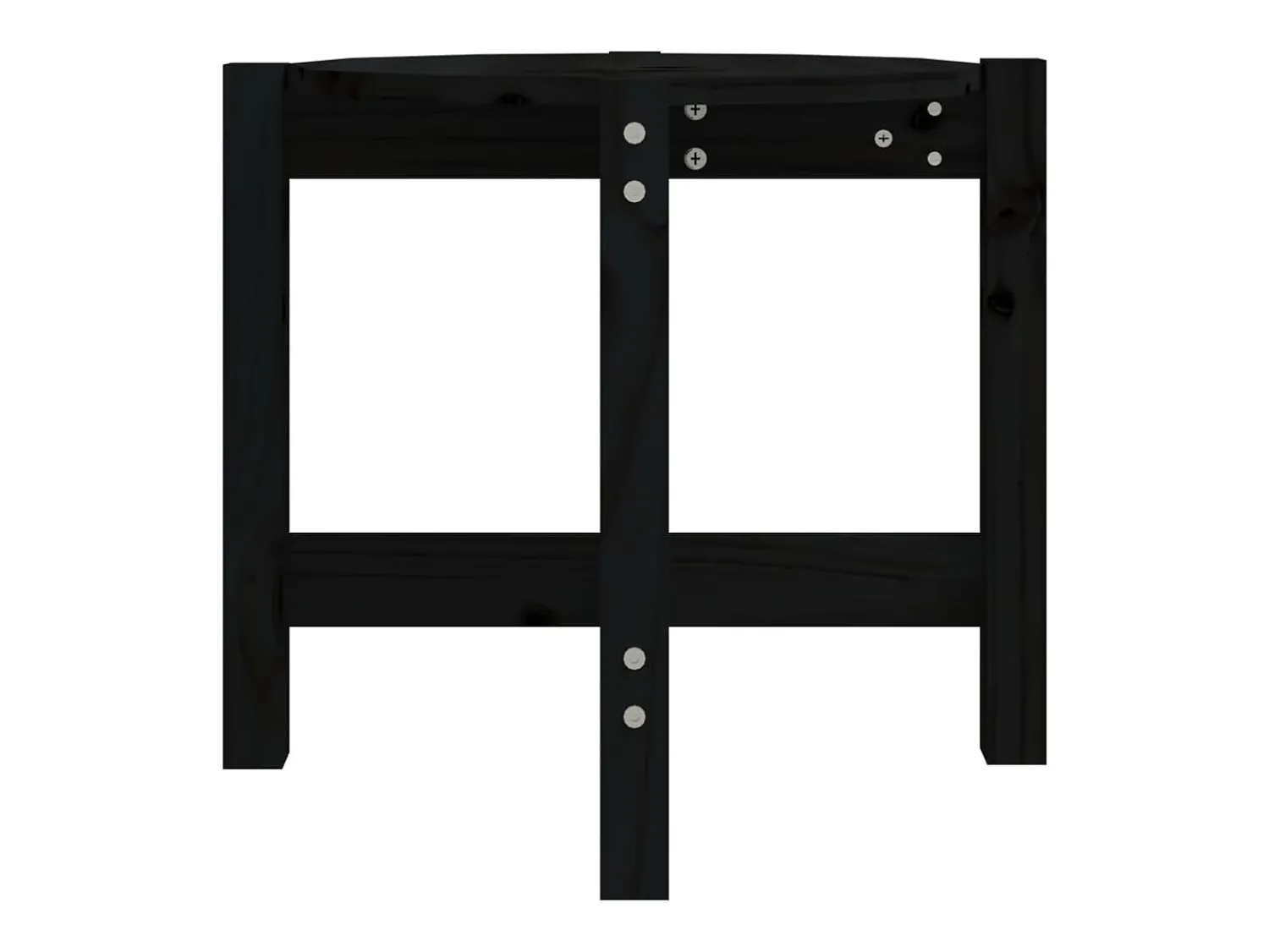 Clearance Mesa de centro | Mesa de apoio Ø 52.5x45 cm madeira de pinho maciça Preto