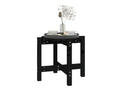 Clearance Mesa de centro | Mesa de apoio Ø 52.5x45 cm madeira de pinho maciça Preto