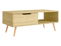 Mesa De Centro| Mesa de centro | Mesa de apoio 100x49.5x43 cm derivados madeira carvalho sonoma Castanho