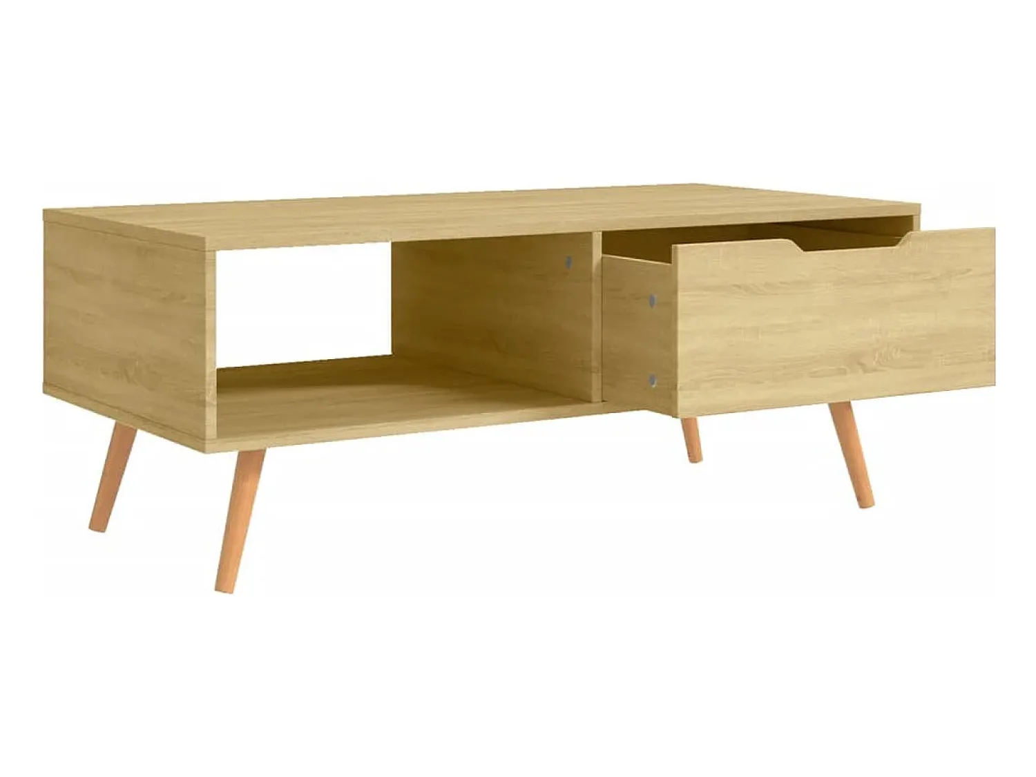 Mesa De Centro| Mesa de centro | Mesa de apoio 100x49.5x43 cm derivados madeira carvalho sonoma Castanho