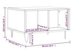 Mesa De Centro* Mesa de centro | Mesa de apoio 60x50x36.5 cm derivados de madeira Branco