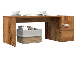 Mesa De Centro| Mesa de centro | Mesa de apoio | Mesa de café 90x45x35 cm derivados de madeira madeira velha Castanho