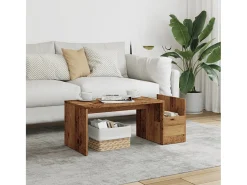 Mesa De Centro| Mesa de centro | Mesa de apoio | Mesa de café 90x45x35 cm derivados de madeira madeira velha Castanho