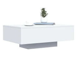 Online Mesa de centro | Mesa de apoio | Mesa de café com luzes LED 85x55x31 cm Branco