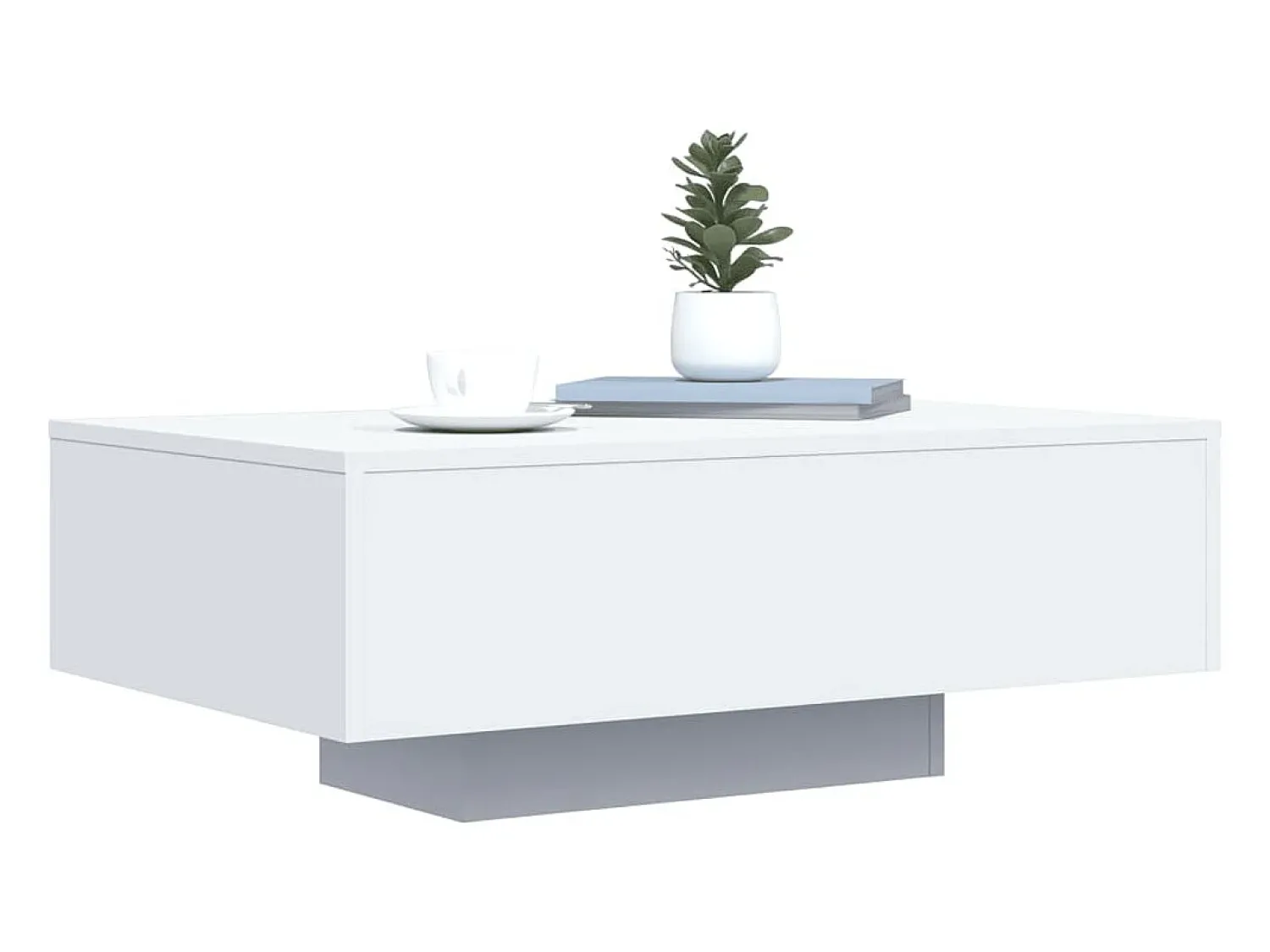 Online Mesa de centro | Mesa de apoio | Mesa de café com luzes LED 85x55x31 cm Branco