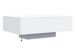 Online Mesa de centro | Mesa de apoio | Mesa de café com luzes LED 85x55x31 cm Branco