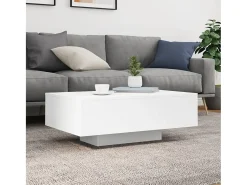 Online Mesa de centro | Mesa de apoio | Mesa de café com luzes LED 85x55x31 cm Branco