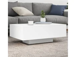 Online Mesa de centro | Mesa de apoio | Mesa de café com luzes LED 85x55x31 cm Branco