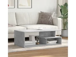 Mesa de centro | Mesa de apoio 102x55x35 cm derivados de madeira cinza cimento^ Mesa De Centro