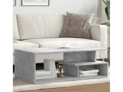 Mesa de centro | Mesa de apoio 102x55x35 cm derivados de madeira cinza cimento^ Mesa De Centro