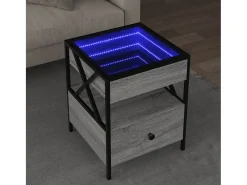 Mesa de centro | Mesa de apoio luzes LED Infinity 40x40x51 cm sonoma^ Mesa De Centro