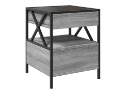 Mesa de centro | Mesa de apoio luzes LED Infinity 40x40x51 cm sonoma^ Mesa De Centro