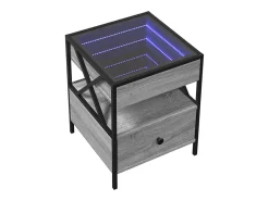 Mesa de centro | Mesa de apoio luzes LED Infinity 40x40x51 cm sonoma^ Mesa De Centro