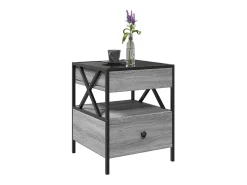 Mesa de centro | Mesa de apoio luzes LED Infinity 40x40x51 cm sonoma^ Mesa De Centro