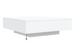 Mesa De Centro| Mesa de centro | Mesa de apoio com luzes LED 100x100x31 cm Branco