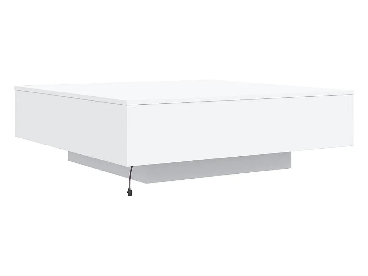 Mesa De Centro| Mesa de centro | Mesa de apoio com luzes LED 100x100x31 cm Branco