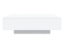 Mesa De Centro| Mesa de centro | Mesa de apoio com luzes LED 100x100x31 cm Branco