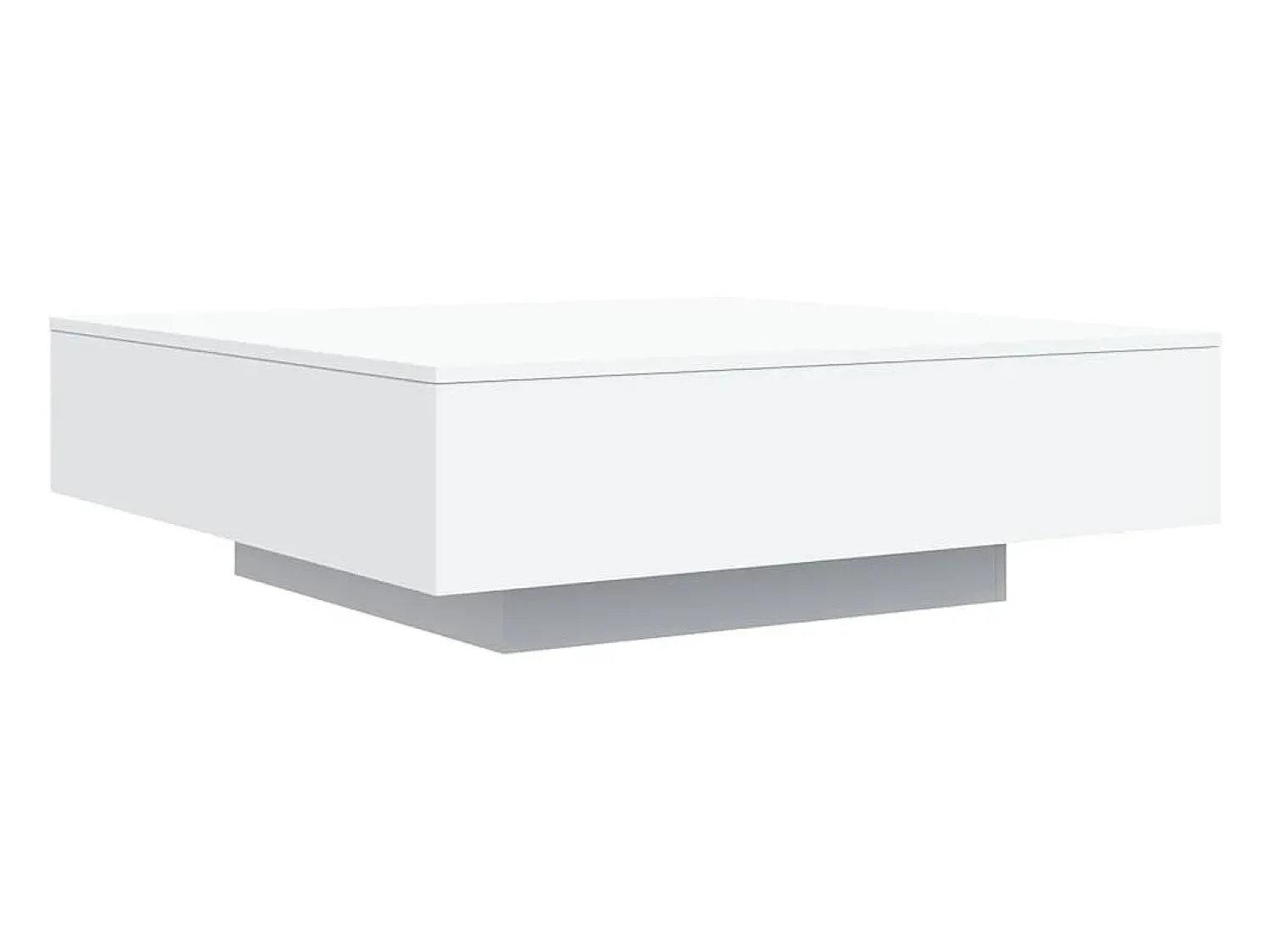 Mesa De Centro| Mesa de centro | Mesa de apoio com luzes LED 100x100x31 cm Branco