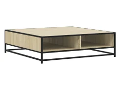 Mesa de centro | Mesa de apoio 100x100x30 cm deriv. madeira/metal carvalho sonoma^ Mesa De Centro
