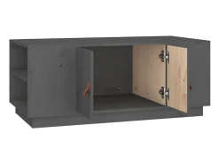 Outlet Mesa de centro | Mesa de apoio 100x50x41 cm madeira de pinho maciça cinza Cinzento