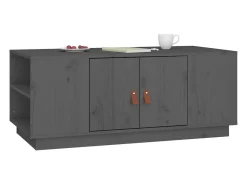 Outlet Mesa de centro | Mesa de apoio 100x50x41 cm madeira de pinho maciça cinza Cinzento
