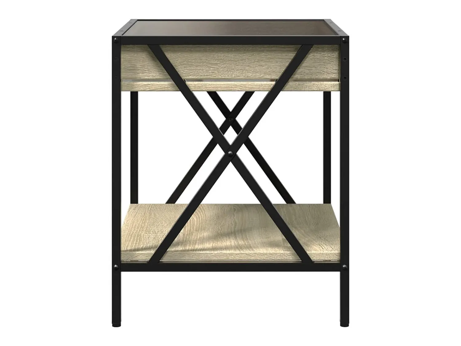 Outlet Mesa de centro | Mesa de apoio luzes LED Infinity 40x40x49 cm carvalho sonoma Castanho